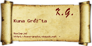 Kuna Gréta névjegykártya